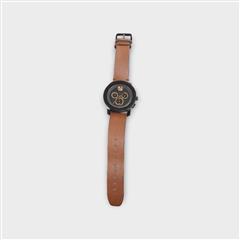 Movado Bold Chronograph Black Dial with Cognac Leather Strap Watch